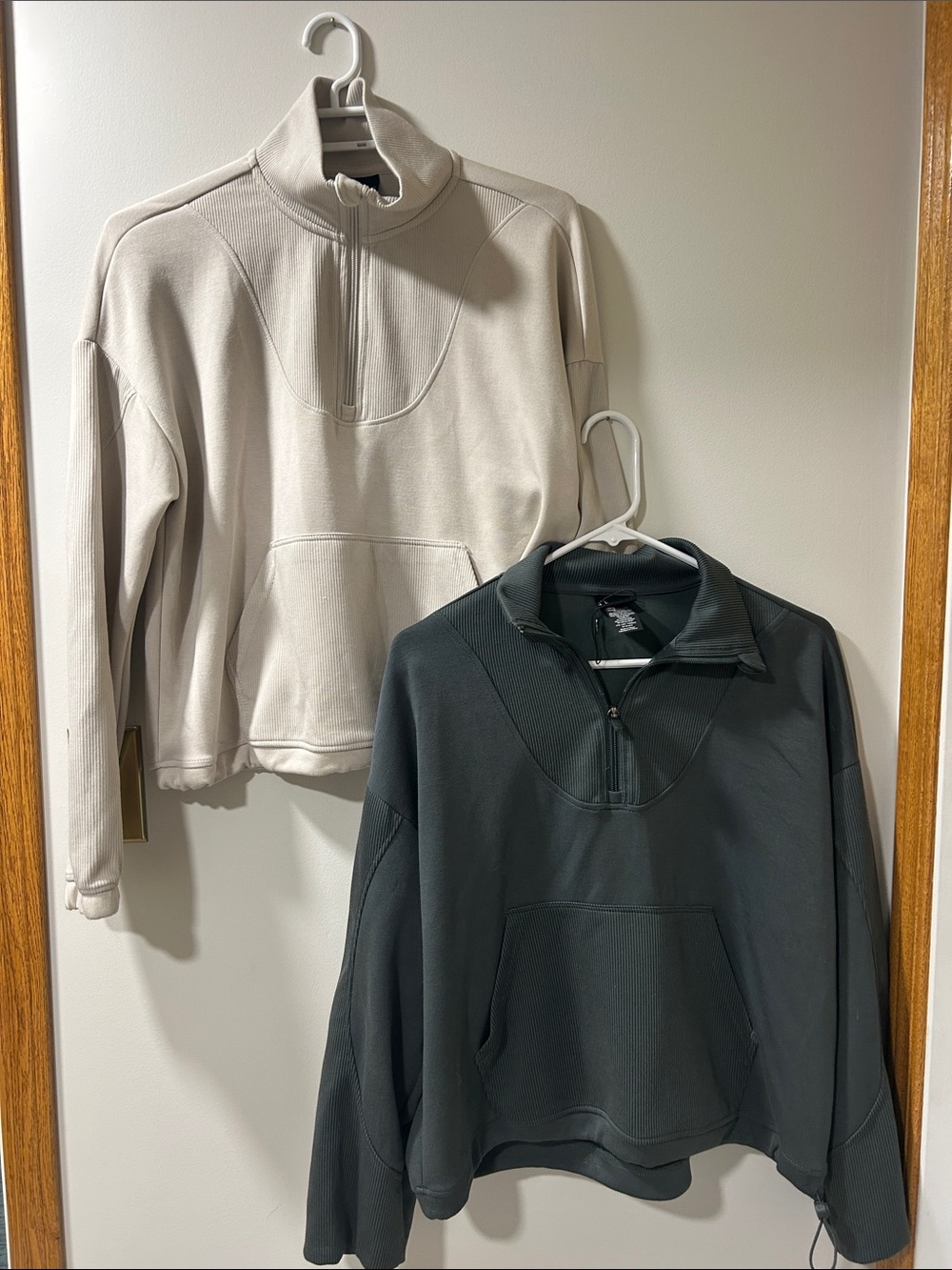 Spyder Half-Zip Pullover Sweatshirt - Cream & Dark Green Set (2)